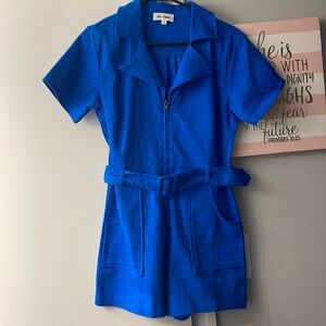 royal blue day + moon romper